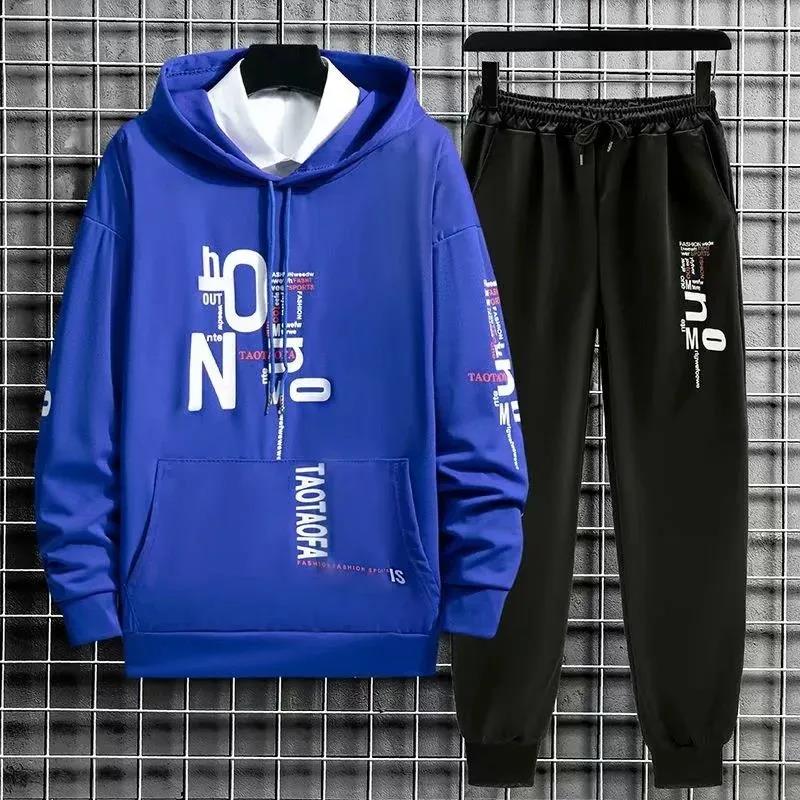 Herr Pullover och Casual Byxor Kostym Vår Huvtröja Sportkläder Skoltrend Tröjkostym Sportkostym