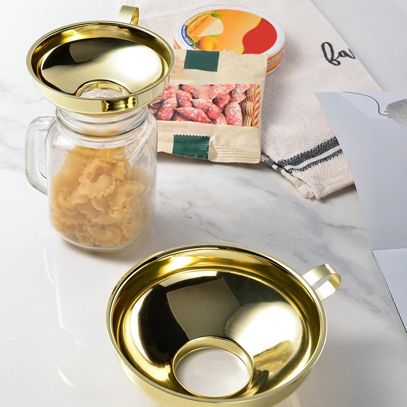 1/2 Pcs Stainless Steel Wide Mouth Funnel Kitchen And Household Large Diameter Funnel Multifunctional Jam Canning Funnel