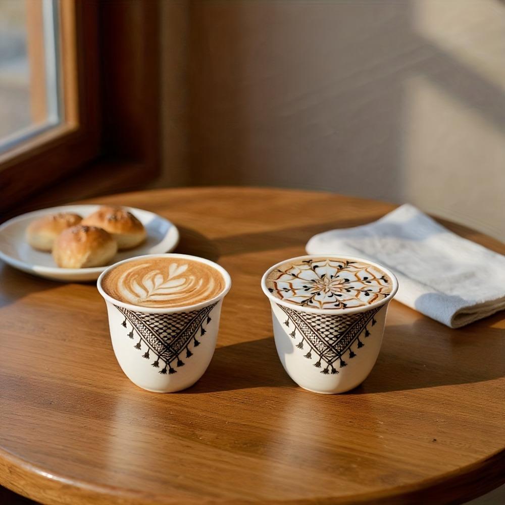 Set da 6 Tazzine da Caffè Espresso Vintage 70 ML Tazza da Tè Tazza da Caffè Turco Creativa Caffetteria