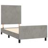 Bed Frame without Mattress Light Grey 90x190 cm Velvet