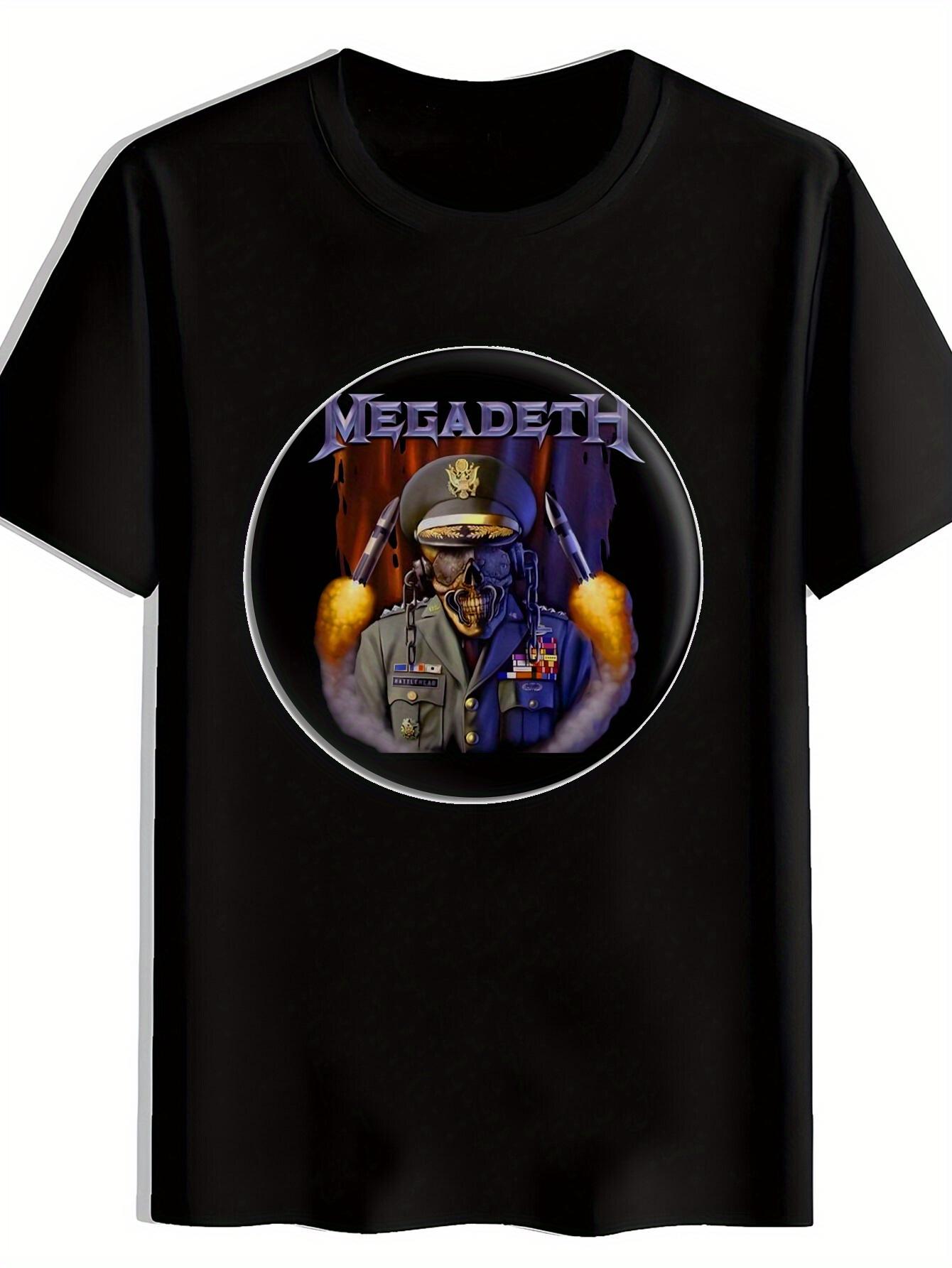 Vintage Rock Band Graphic T-shirt - Megadeth & OASI-A Inspired L