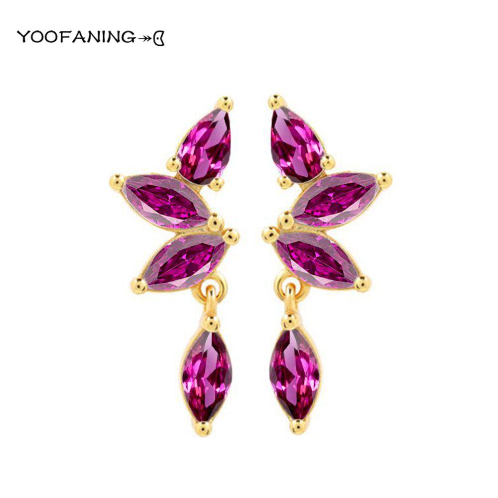 925 Silver Ear Needle High Luxury Earrings Colored Zircon Leaf Tassel Design Exquisiteearrings for women Jewelry Party