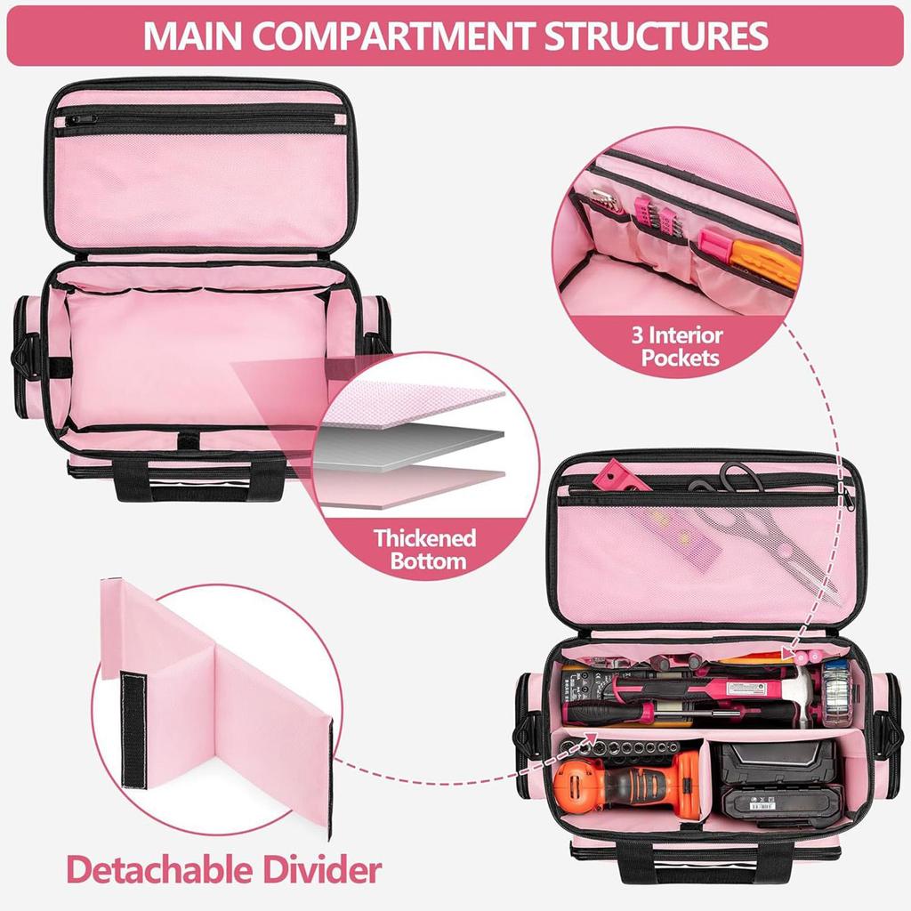 Werkzeugtasche Strapazierfähiger Reißverschluss Tragebeutel Klempnerwerkzeugtasche Für Tischler Handwerker Klempner Gartenarbeit Bohrer Messbänder