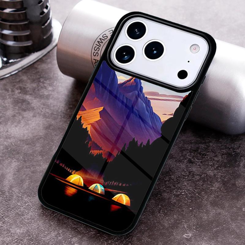 Nature Camping Art Phone Case for iPhone 17 16 15 Pro Max Air 14 13 12 11 Plus Shockproof Capa Cover