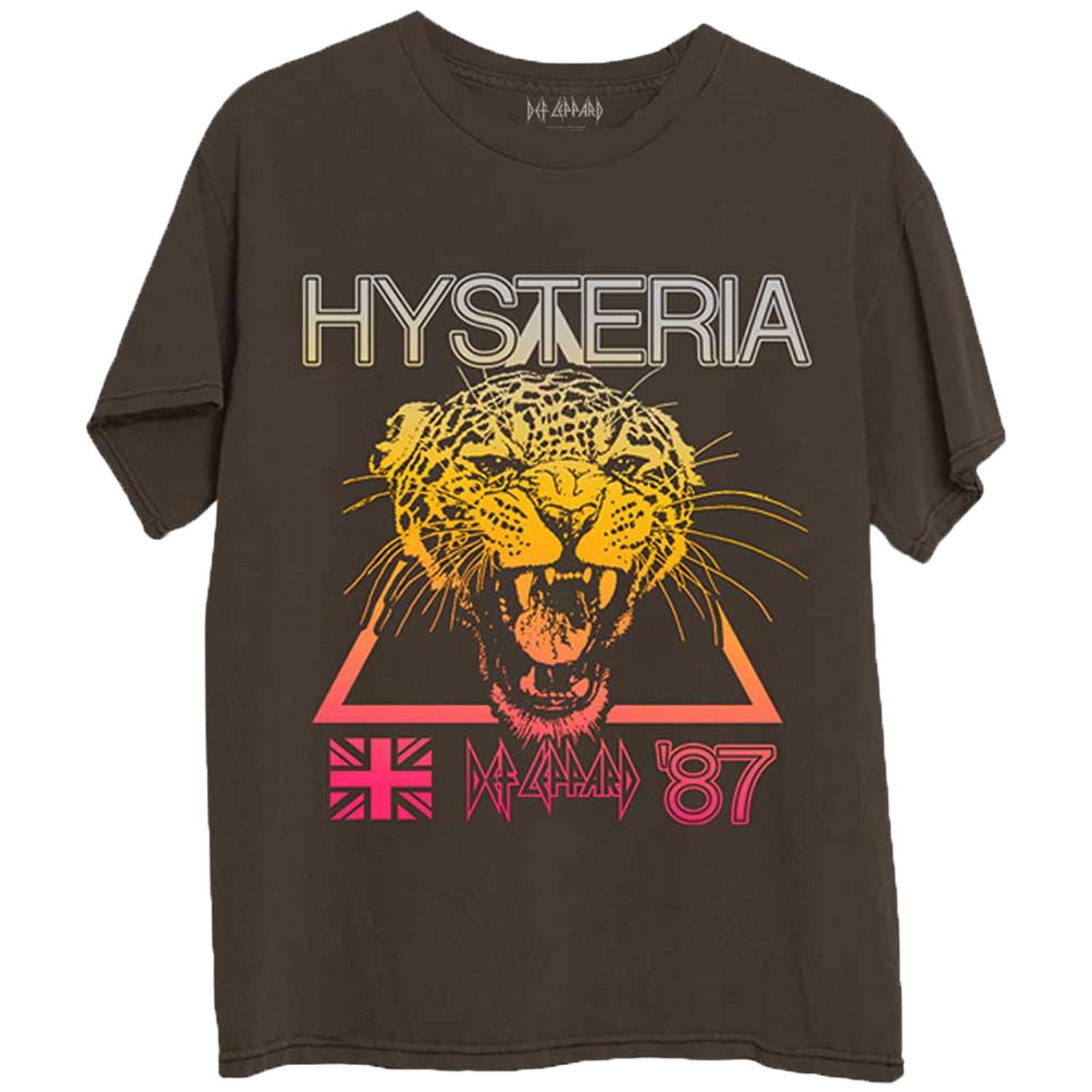 Men s Def Leppard Hysteria World Tour T-shirt Medium Brown XL