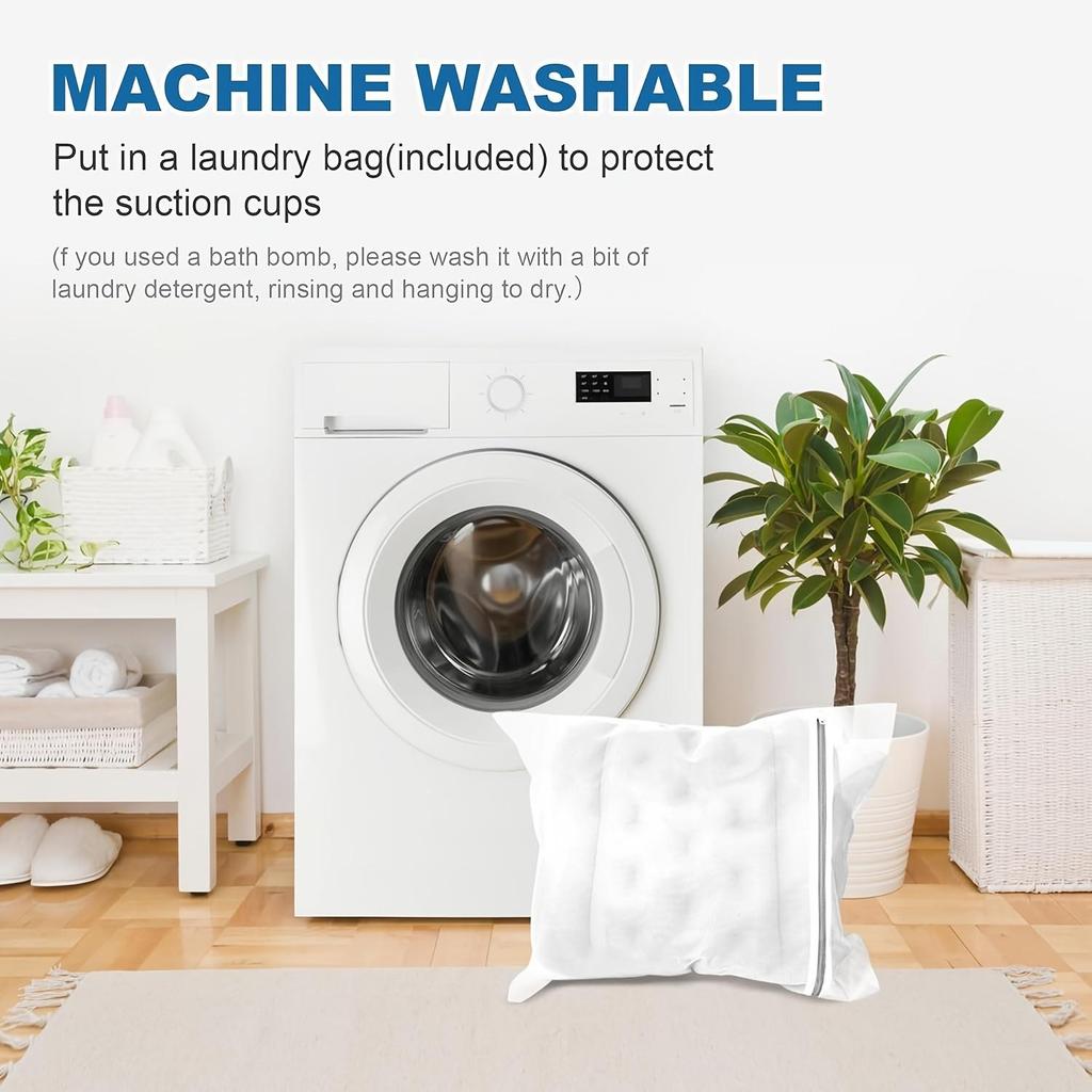 Luxury White Bath Pillow, Soft and Breathable Ergonomic Seat Pad Suitable for Home or Hotel Use, White Design with Head Support and Armrests