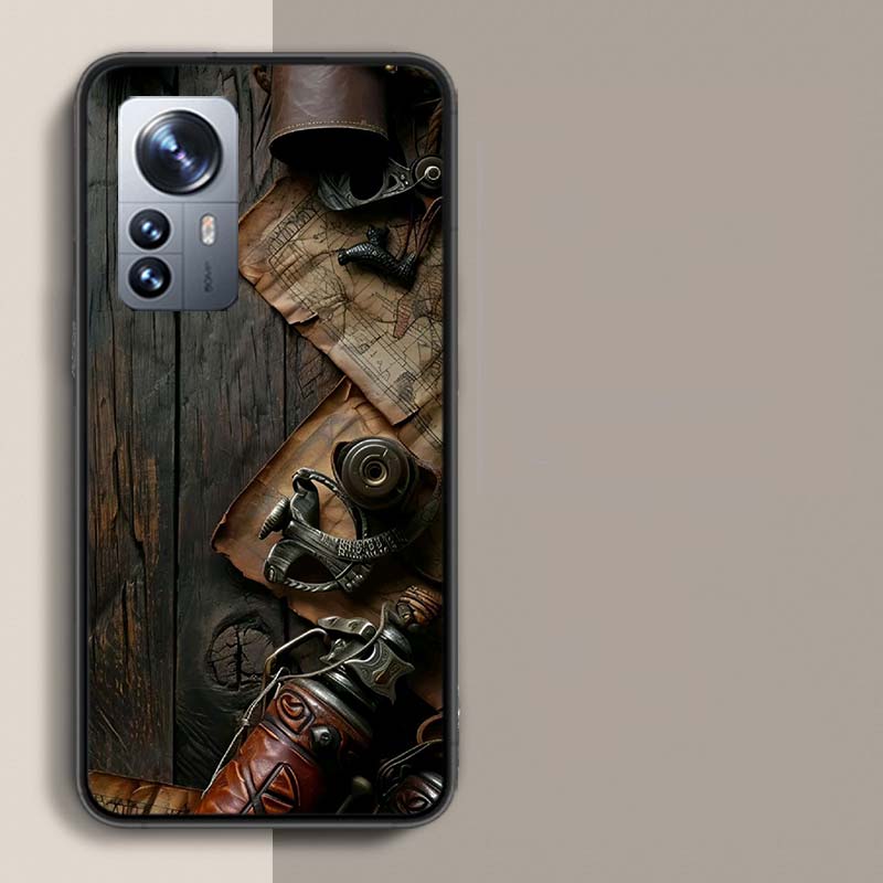 Alte Karten Retro-Kompasse Und Teleskope Handyhülle Für Redmi Note 13 Pro Plus 14 Pro+ 12S 12 11S 11T 11E 11 10S 10 9S 9 Xiao