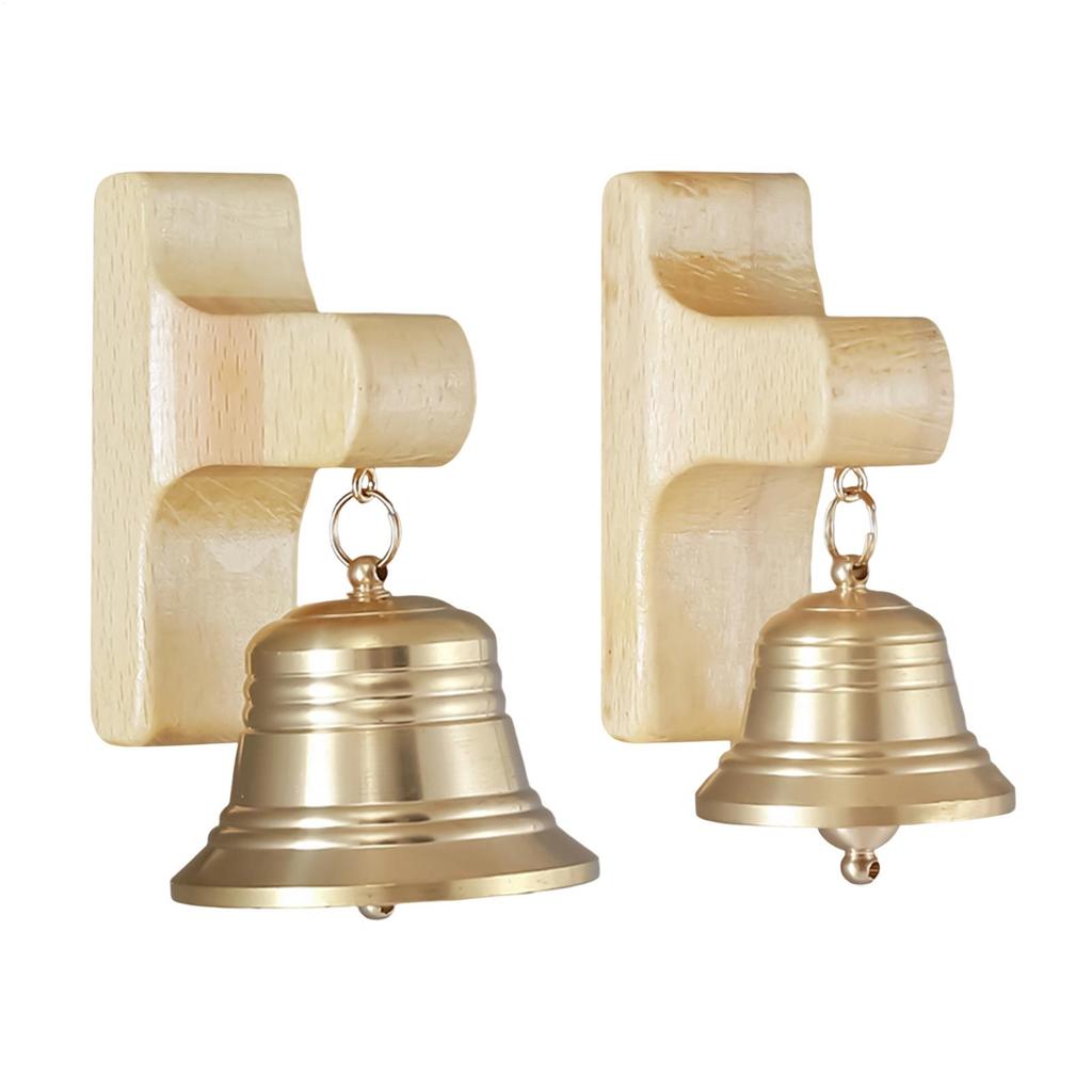 Magnetic Wooden Chime Decorative Copper Bell Magnetic Wooden Chime Reminder Door Bell Entrance Bedroom Welcome Doorbell
