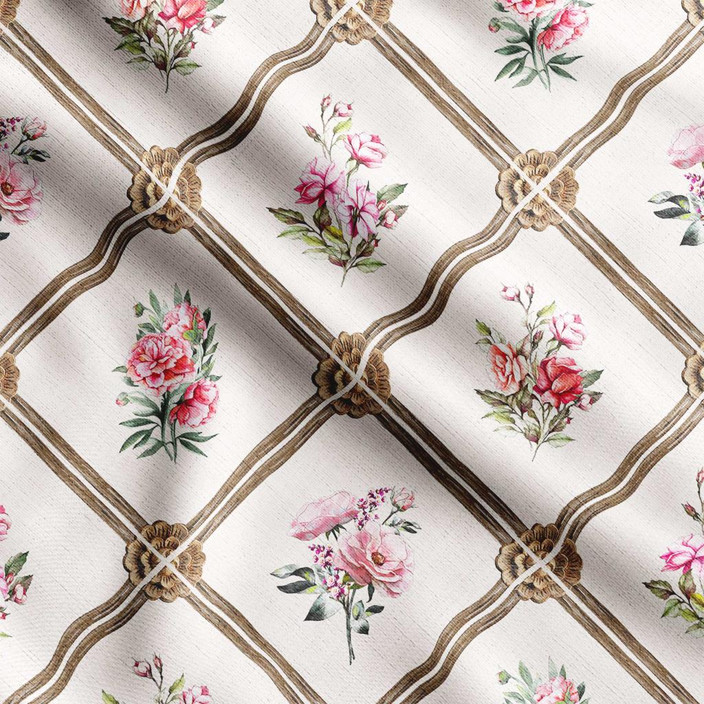 Soimoi Bird & Flowers Print,  Cotton Cambric, Quilting Fabric Sold by The Yard 42 Inch Wide, Medium Weight Cotton Fabric, Sewing  Supplies