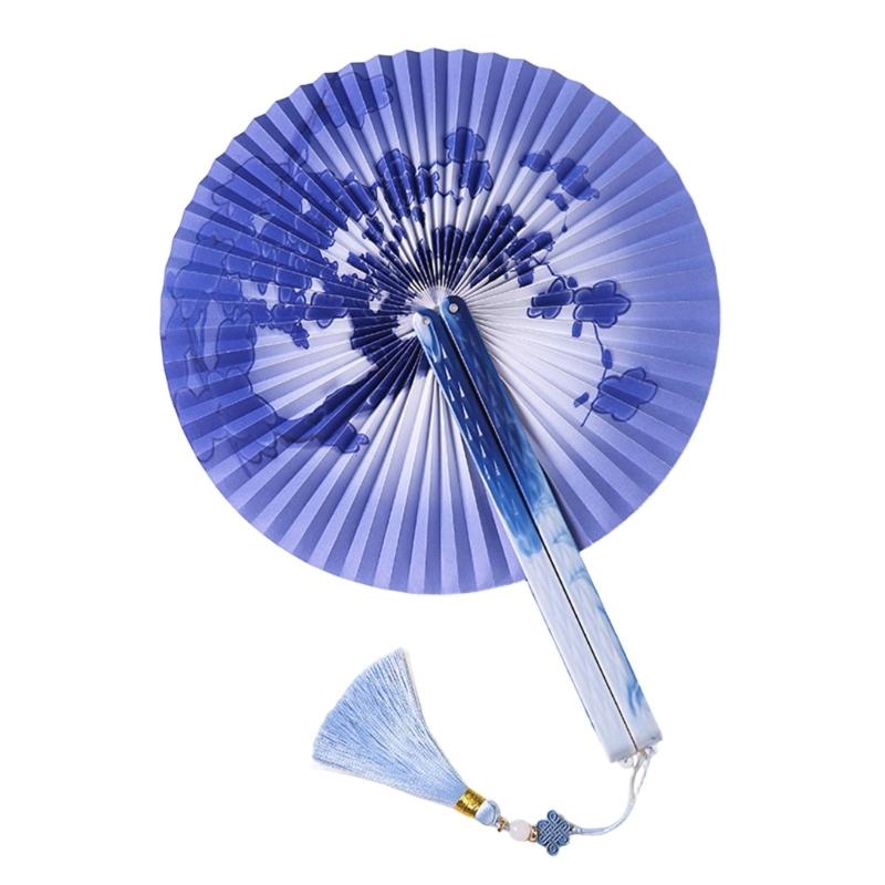 Round Magnetic Folding Hand Fan Compactly Coolings Fans For Outdoor Game Christmas Decorations Festival Performances