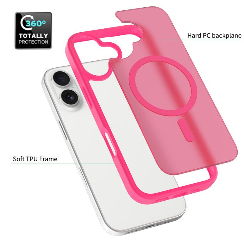 Magnetic Attraction Frosted iPhone 17 Case, Compatible with iPhone 13, 14, 15, 16, 17 Models