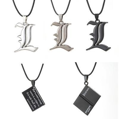 Anime Death Note Necklace Rope Leather Choker Fashion Black Note Book Model Pendant Necklace For Women And Men Accessory