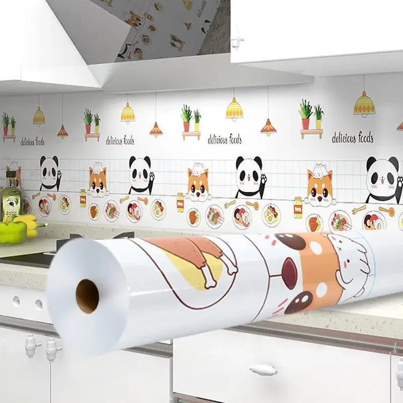 Kitchen Stove Oil-proof Sticker Waterproof High Temperature Resistant Wallpapers Kitchen Decoration Self Adhesive Contact Paper