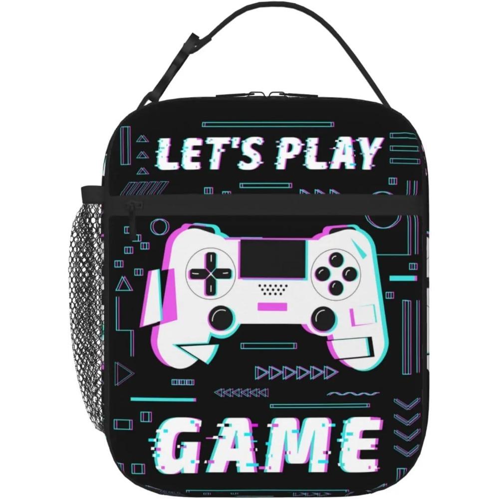 

Ланч-бокс для мальчиков, Крутая многоразовая сумка для ланча с контроллером видеоигры для детей, Игровой многоразовый ланч-бокс-холодильник для школы, путешествий 26x21x11CM