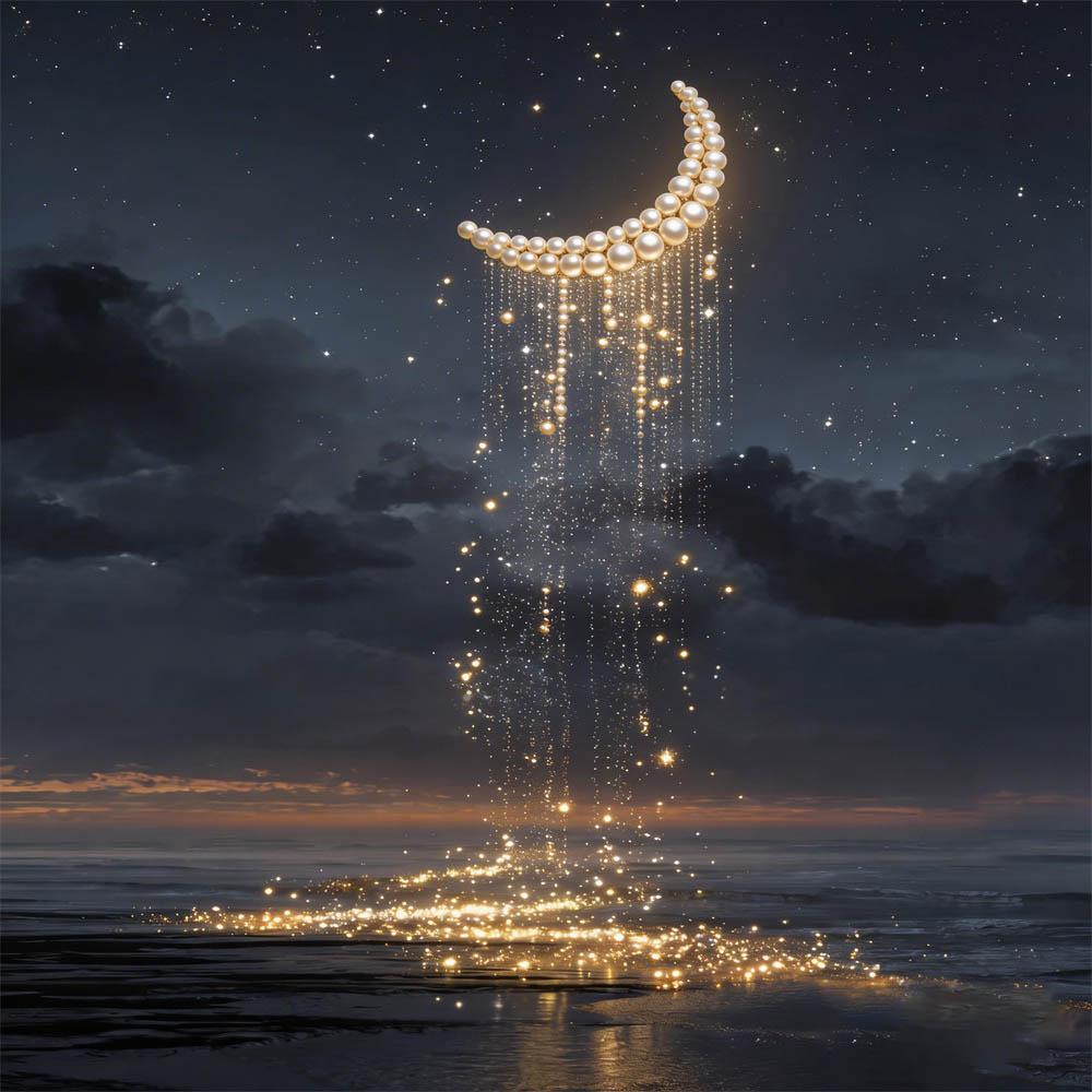 

Pearl DIY The Falling Moonlight Art Kits 15.7x19.6inch Gem Art Pearl Painting Kits Without Frame for Adults Gift Idea Home Wall Decor 30x40cm