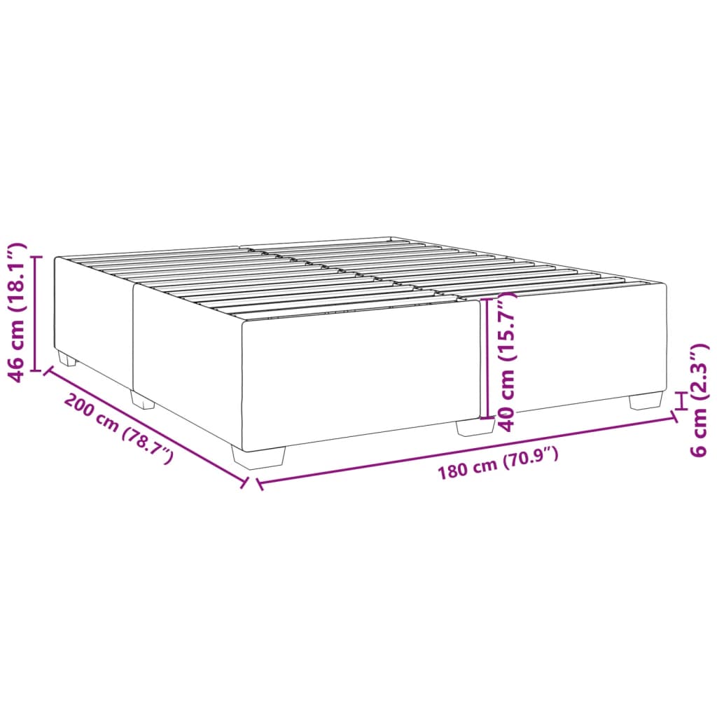 Bed Frame Gray 180x200 cm Faux Leather