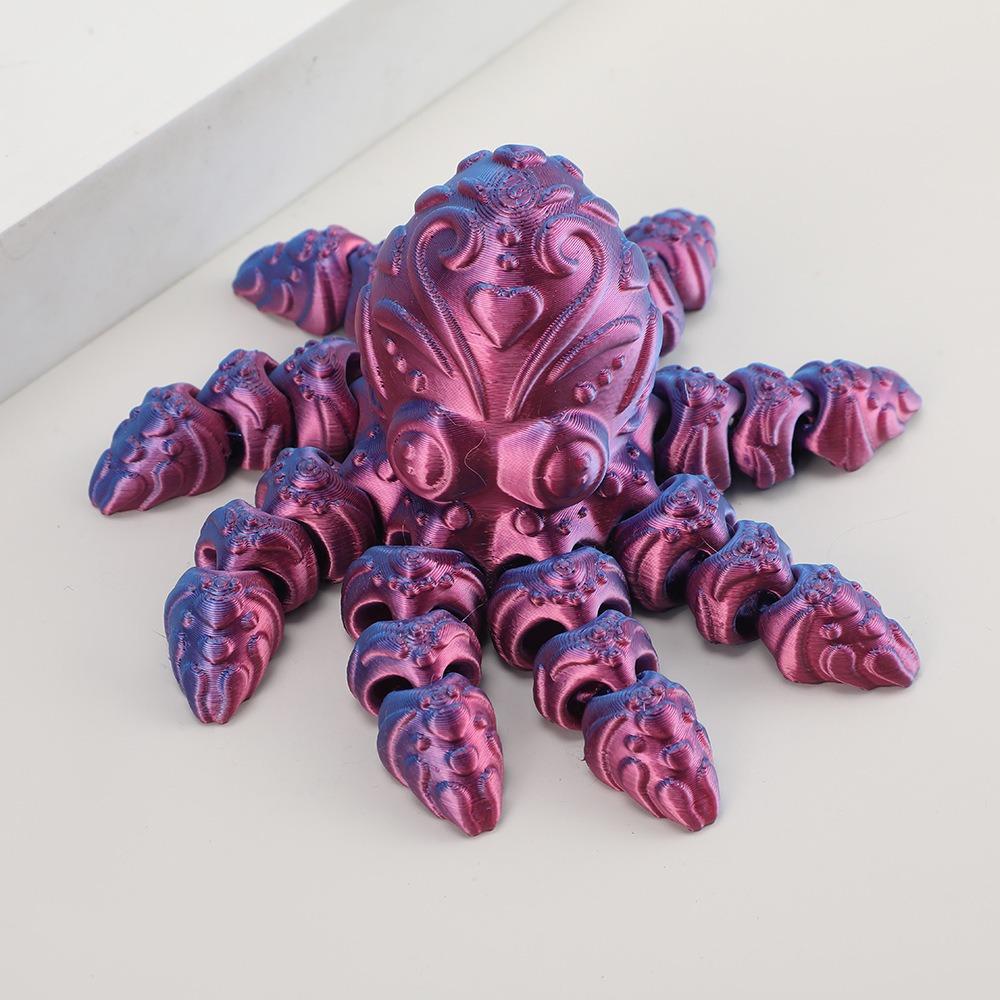 

Movable Joints 3D Printed Octopus Ornament Cartoon Octopus Sculpture Children фиолетовый