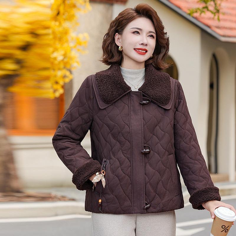 Women's Cotton-padded Clothes Women's Winter New Small Chinese Fragrant Short Cotton-padded Clothes Navy Collar Jacket Women