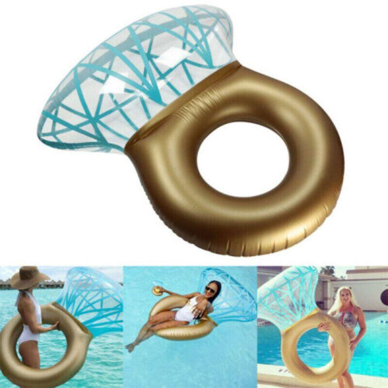 Giant Inflatable Diamond Engagement Ring Neck  Adult Swimming Ring Pool Float