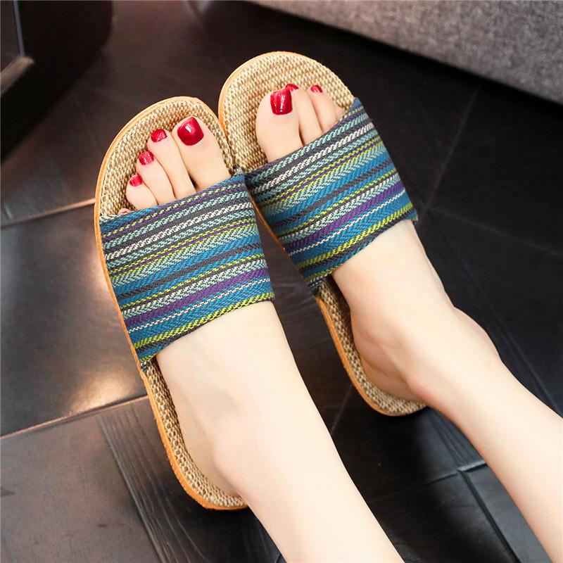 Versatile Non-slip Breathable EVA Sole Linen Fashion Slippers