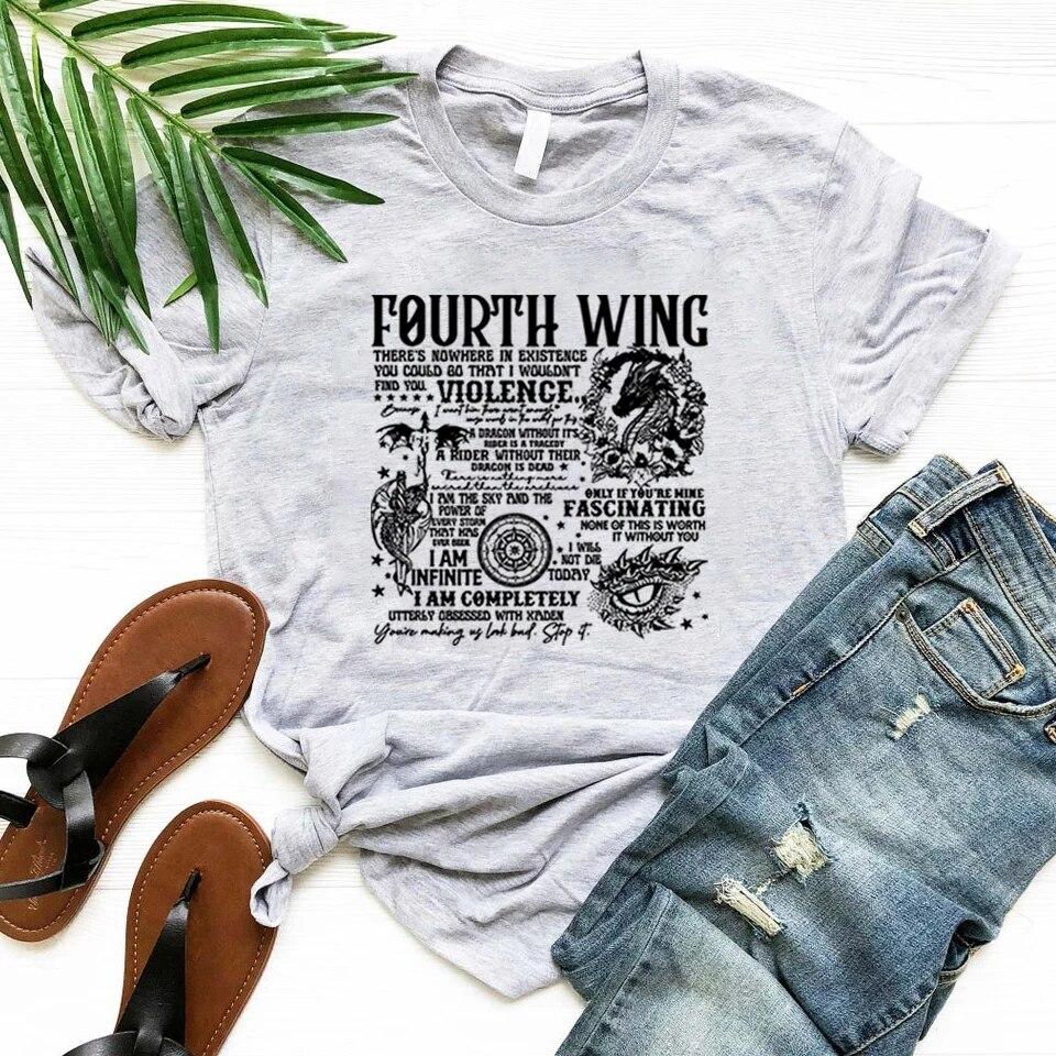 Fourth Wing T Shirt Basgiath War College T-Shirt Women Clothes Summer Short Sleeve Graphic T Shirts Streetwear Tops Bookish Tee
