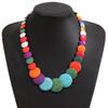 Bohemian Necklace Colorful Jmxd Beaded With Natural Turquoise Stone Vintage Round Turquoise Collarbone Chain Handmade Fashionable Versatile