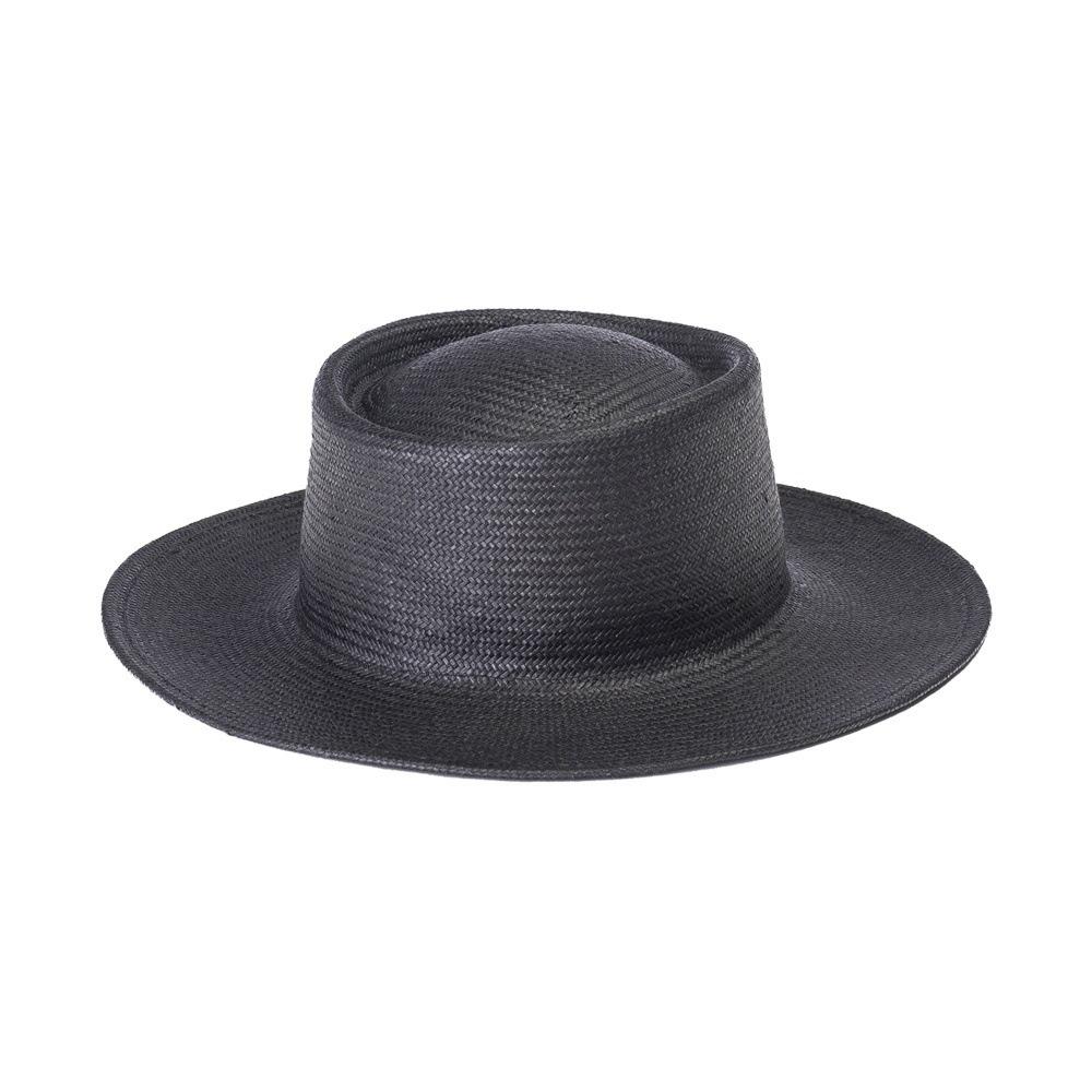 2026 New Luxury Edition Summer Flat-Top Parisian Retro Sun Hat Black Straw  Hat Luxury-brand Beach  Dress Hat for Women Femme