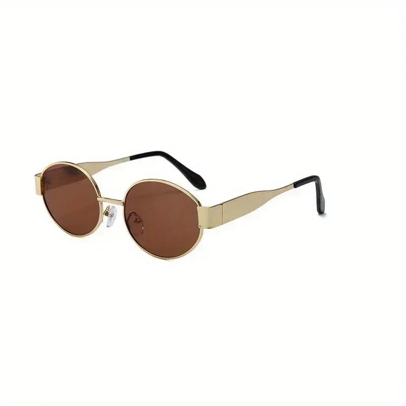 Ovale Zonnebrillen voor Dames Heren Trendy Metalen Frame Zonnebrillen Klassieke Tinten