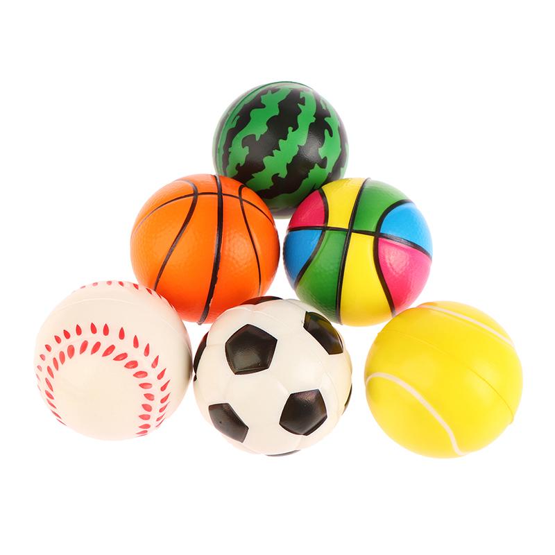 2Pcs Squeeze Toy Ball Football Pu Soft Foam Sponge Stress Relief Baseball Toys For Kids Children Wrist Training Balls