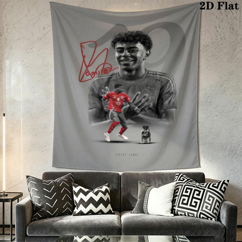 Lamine Yamal Rise Wall Hanging Printed Fabric Blanket Decorative Tapestries for Bedroom Living Room Home Decor