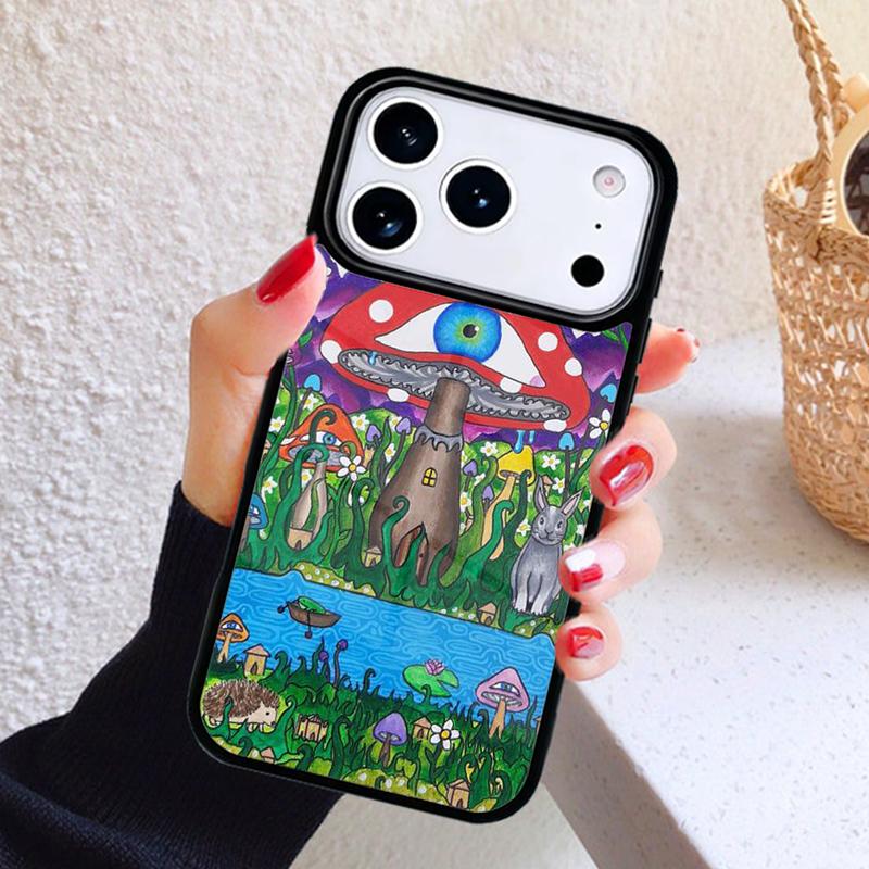 Trippy Psychedelic Mushrooms Collage Phone Case For iPhone 17 Air 16 15 14 13 12 11 Pro Max Plus