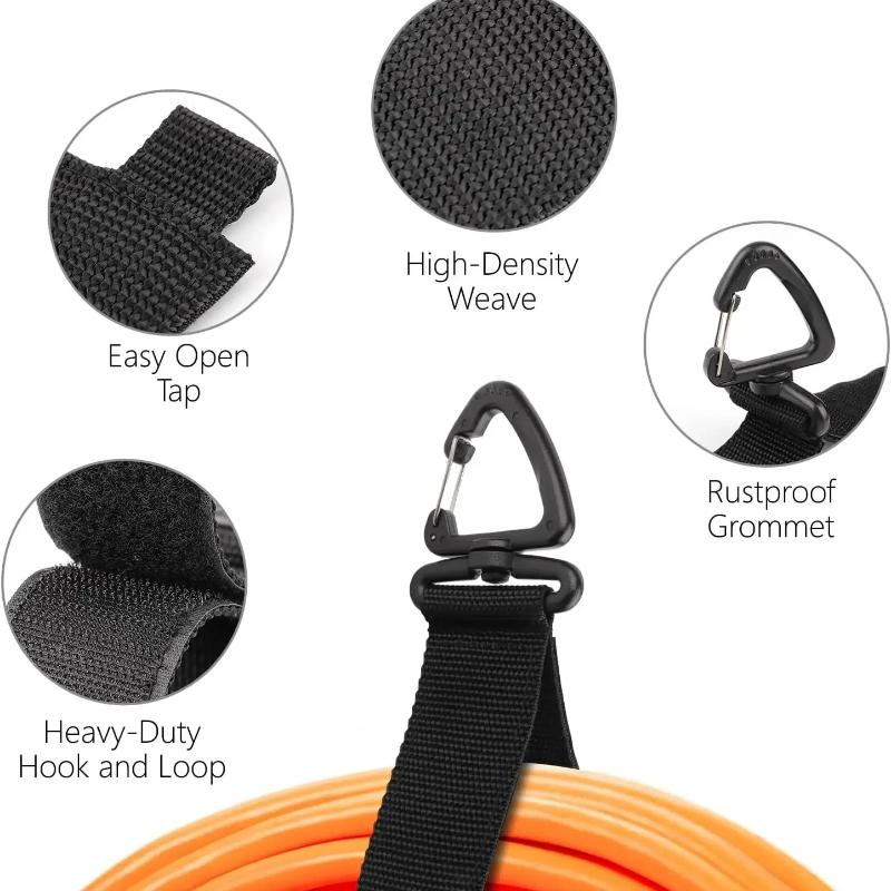 5 PCS Cord Organizer Holder with Rotate Buckle Wire Manager Power Cord Management Nylon Heavy Cord Storage Straps for Cables Hoses