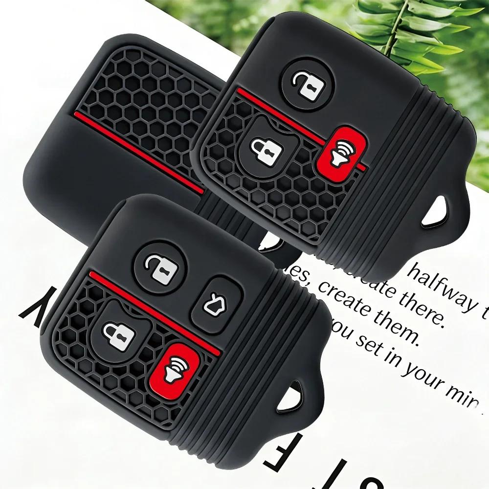 3/4 Knoppen Voor Ford Focus Complete Escape Mustang Explorer Lincoln Town Sport Siliconen Auto Afstandsbediening Sleutelhoesje Fob Cover