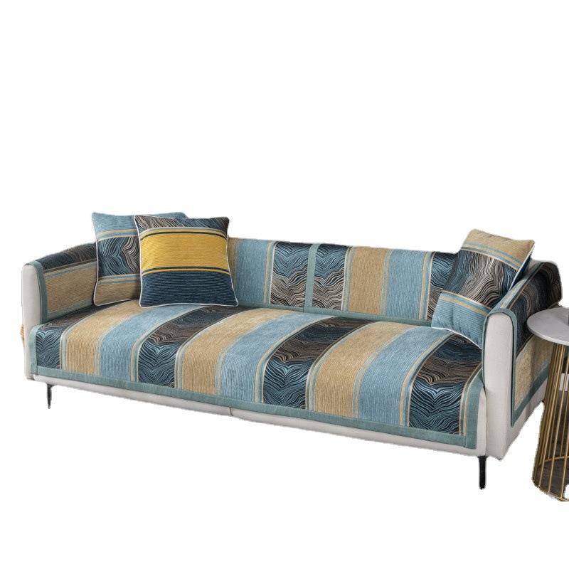 Vier Jahreszeiten Universal Kord Streifen Sofa Kissen Modern Schlicht Rutschfest Sofa Kissenbezüge Vollständig Bedeckt