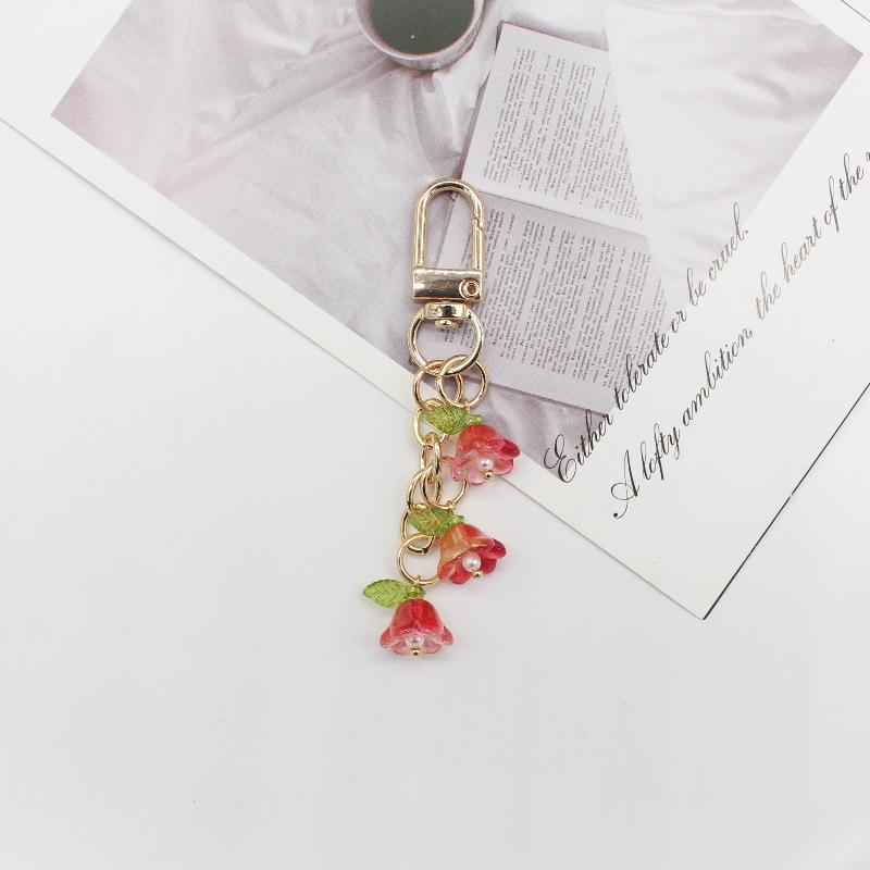 Lily of the Valley Colorful Flower Keychain Pendant - Sweet Girl Bag Accessory & Small Gift Ornament