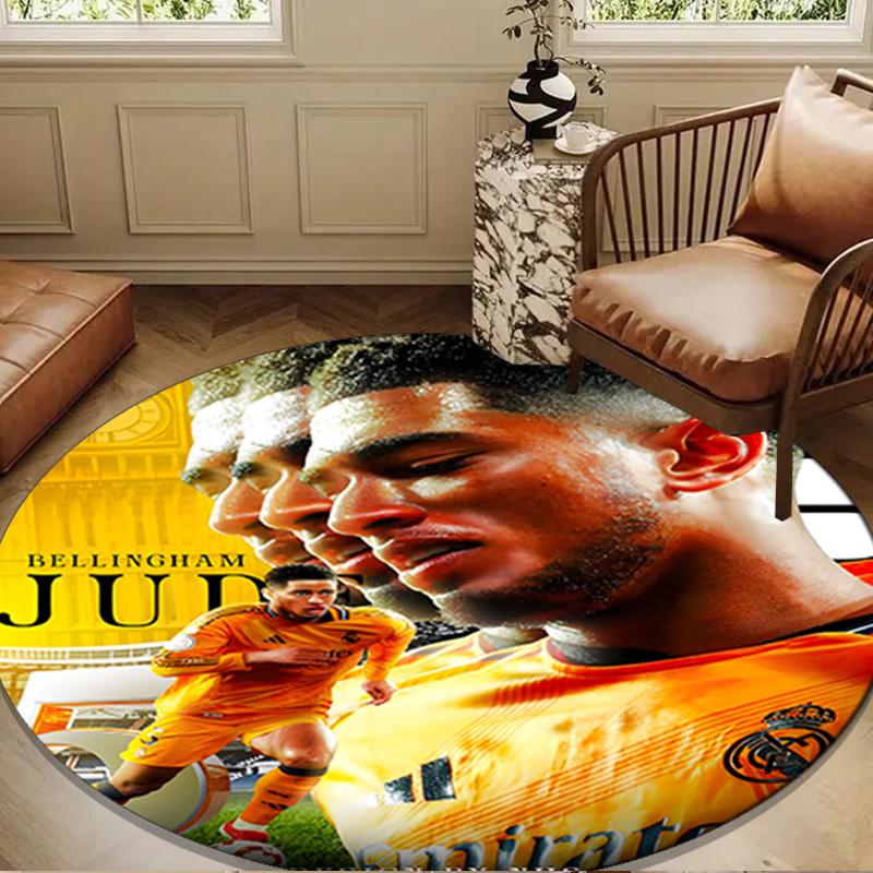 Jude Football Player Round Mat Home Decor, Chair Rug For livingroom,Bedroom, Doormat Home Decor Birthday Gift Christmas Gifts