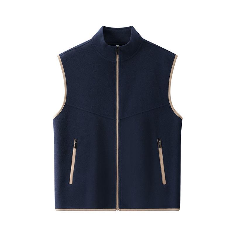 Customized Logo Fleece Vest for Education and Training Institutions - Stand-up Collar Sleeveless Outerwear