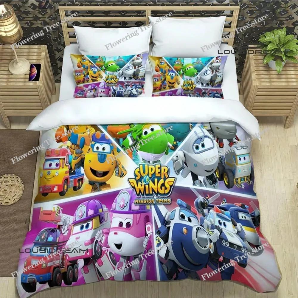 Cute Cartoon Super Wings Bedding Sets Exquisite Supplies Set Duvet Cover Bed Comforter Set Bedding Set Luxury Birthday Gift