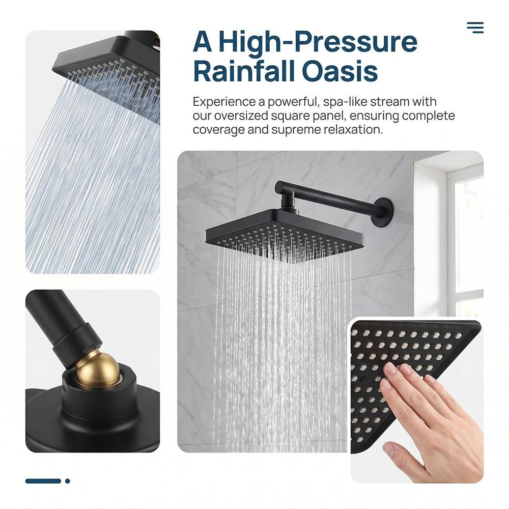 6-Inch Design Rainfall Shower Head Portable Waterfall Shower Head For Home Shower