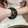 Europe American Style Irregular Wide Bracelet Smudging Retro Hand Ring Simple Acrylic Bangle  Gift