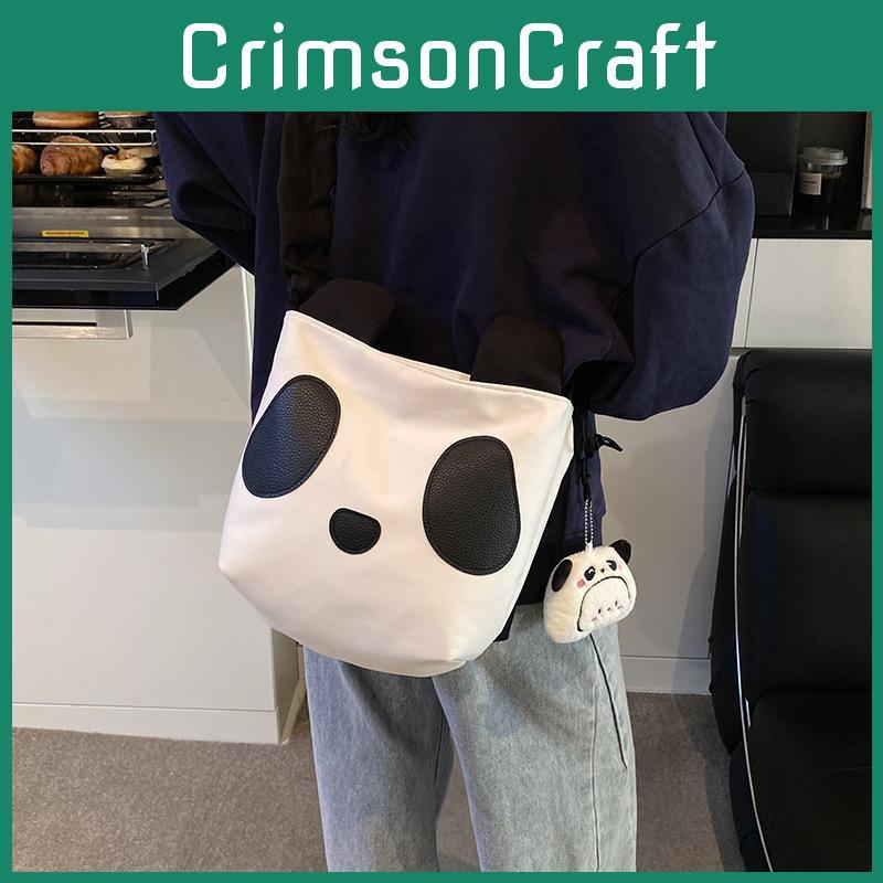 Cute And Fun Panda-themed Canvas Sling Bag For Children And Adults Stylish And Practical