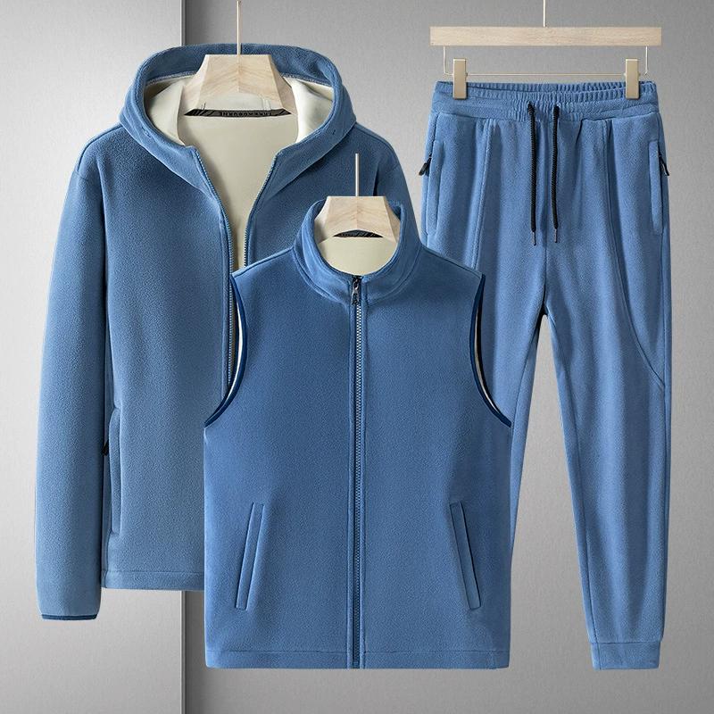 

Velvet Three-piece Autumn and Winter Men s Casual Sports Suit Austrian Grained Velvet Hooded Large Size Men s and Women s Jackets 8XL синій
