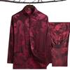 Sale Chinese Traditional Men Silk Satin Kung Fu Suit Tang Suit Sets Long Sleeve Jacket Pants Dragon Wu Shu Tai Chi Sets