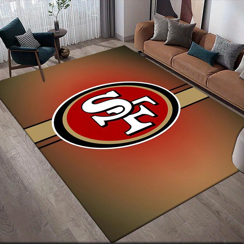 San Francisco 49ers2 Flanellmuster Quadratischer Teppich, Teppichläufer, Teppich für Wohnzimmer Schlafzimmer Sofa Spielzimmer Dekor, Rutschfeste Bodenmatte