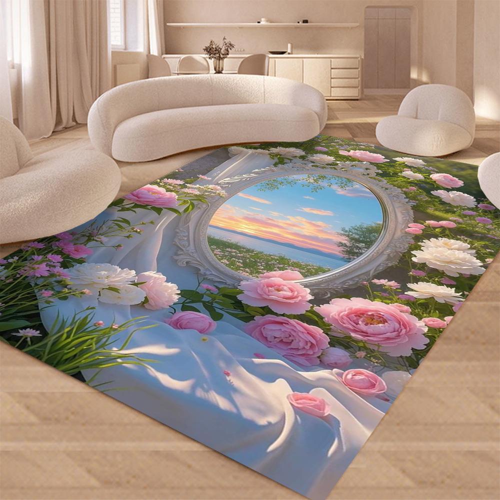 

Килими з візерунком моху та папороті для декору котеджкор, килимок для підлоги, килими для спальні, зони відпочинку, дивана, м які приліжкові килимки з антиковзним покриттям, килимок для вхідних дверей 40x60CM