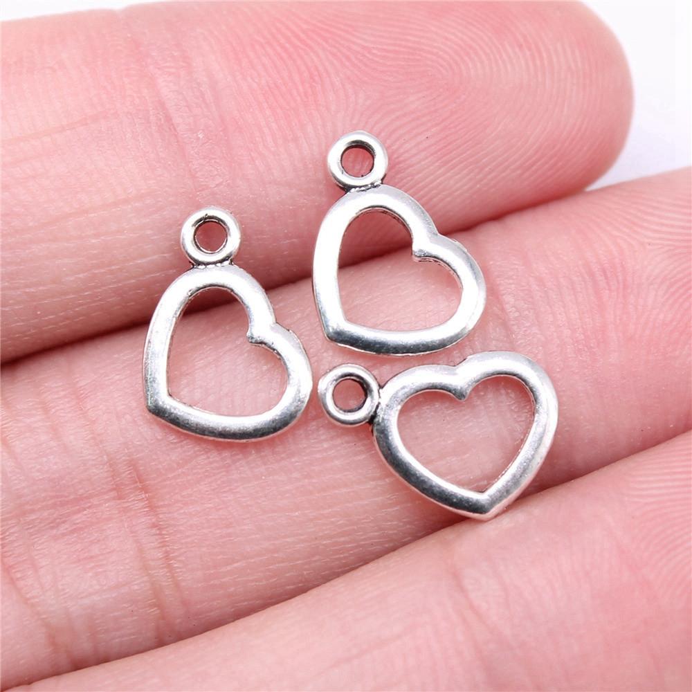 Charms Openwork Heart Pendants Vintage Jewelry Supplies QC068