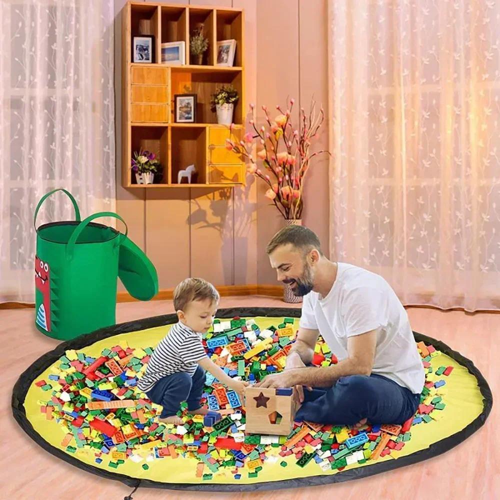 Detachable Felt Foldable Toy Storage Bag Cute Animal Organizer Ziplock Bags Dustproof Large Building Block Kids Play Mat
