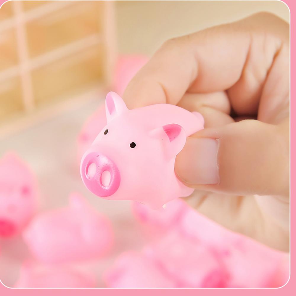 10 Pcs Pink Piggy Squeeze Squeal Durable Stress Relief Supplies Pets Dog Chew Toys Daily Squeeze Stress Relief Birthday Gifts.