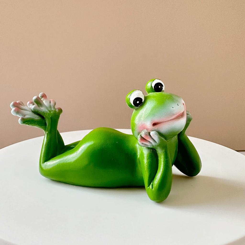 Resin Frog Sculpture Cute Climbing Frog Figurines Flower Pot Hugger for Plant Lovers Yard Patio Lawn