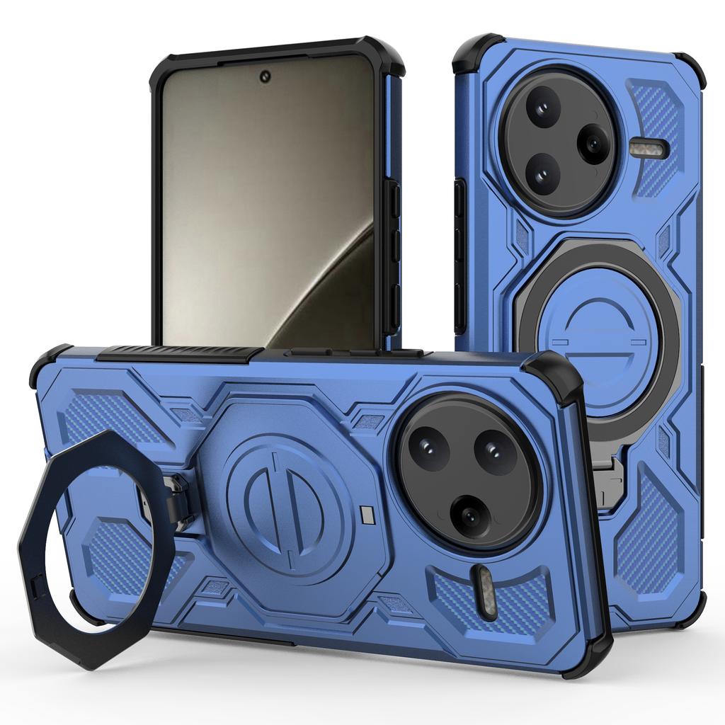Für Xiaomi Poco F7 Ultra 5G/Redmi K80 Pro 5G Magnetische Hülle Rotierender Metallständer PC+TPU Handy-Rückseite